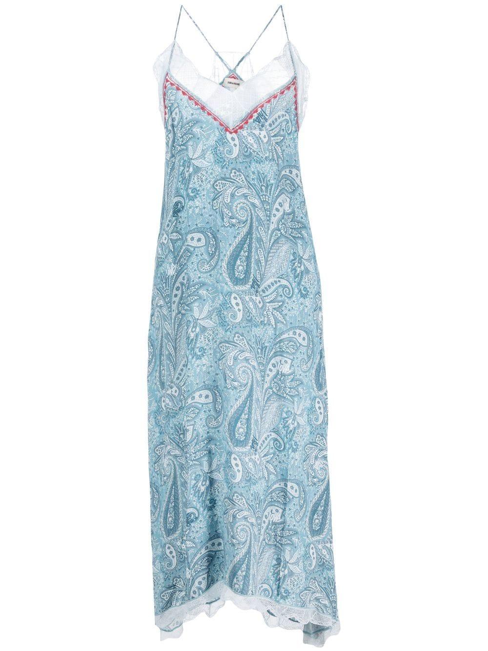 Zadig & Voltaire Risty Paisley-print Dress in Blue | Lyst