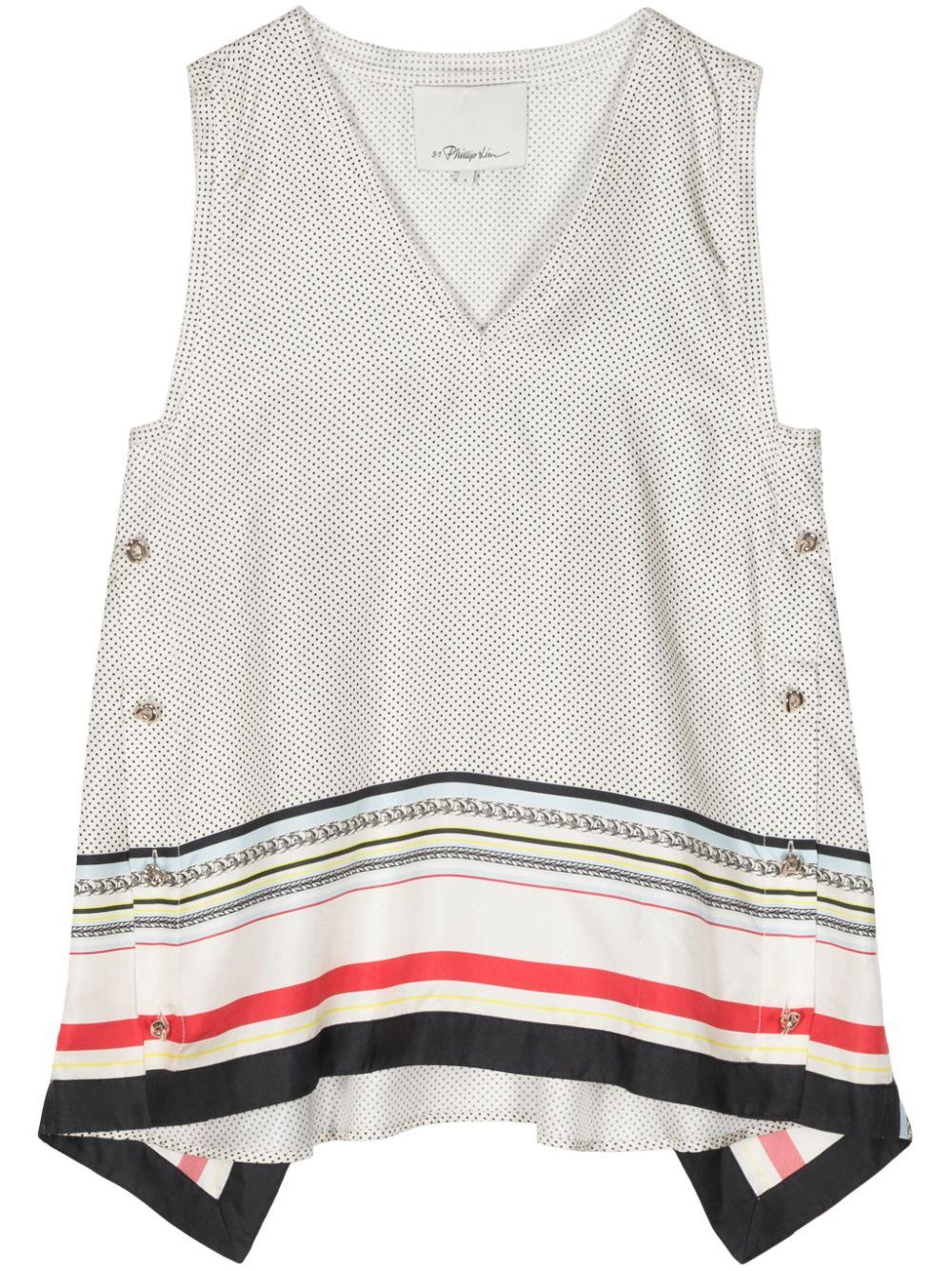 3.1 Phillip Lim レディース グレー Ny Liberty シルクトップ トップス