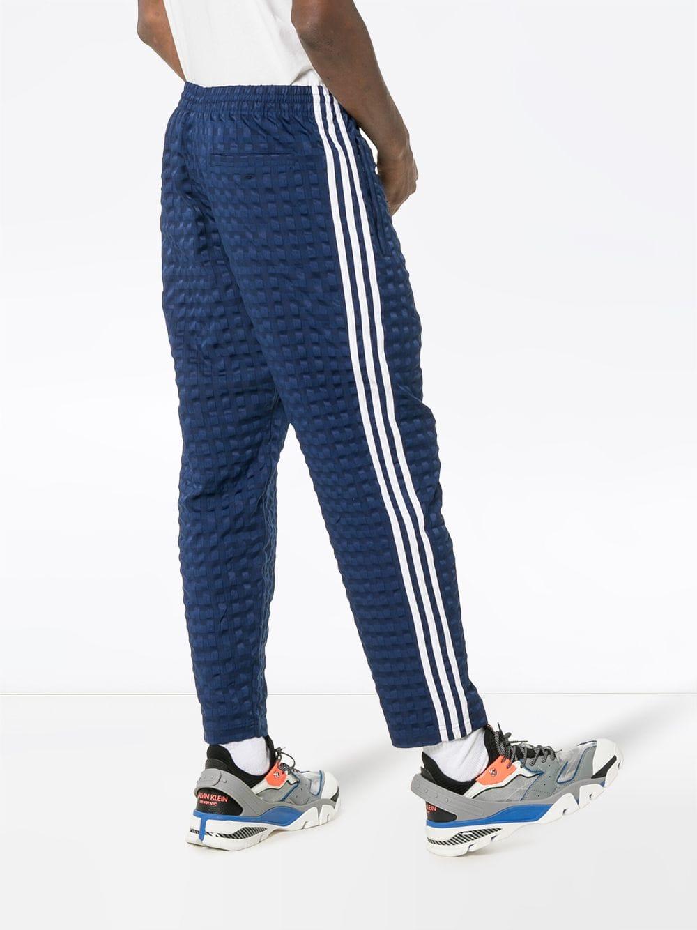 Pantalones de chándal con rayas y cuadros adidas de hombre de color Azul |  Lyst