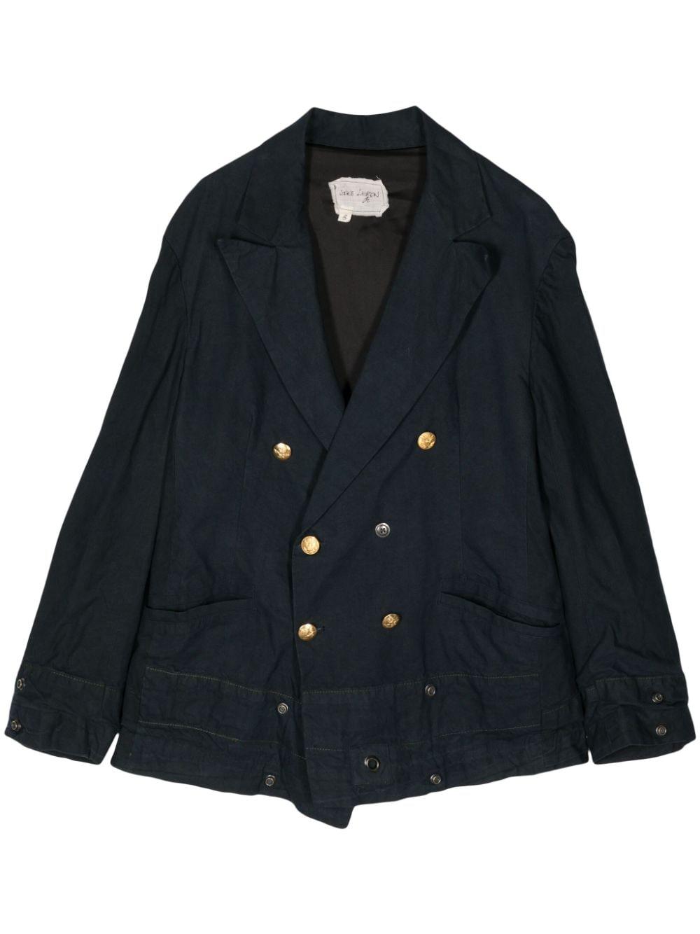 Greg Lauren layered cotton coat - Black