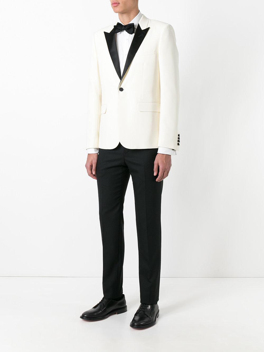 white blazer black lapel