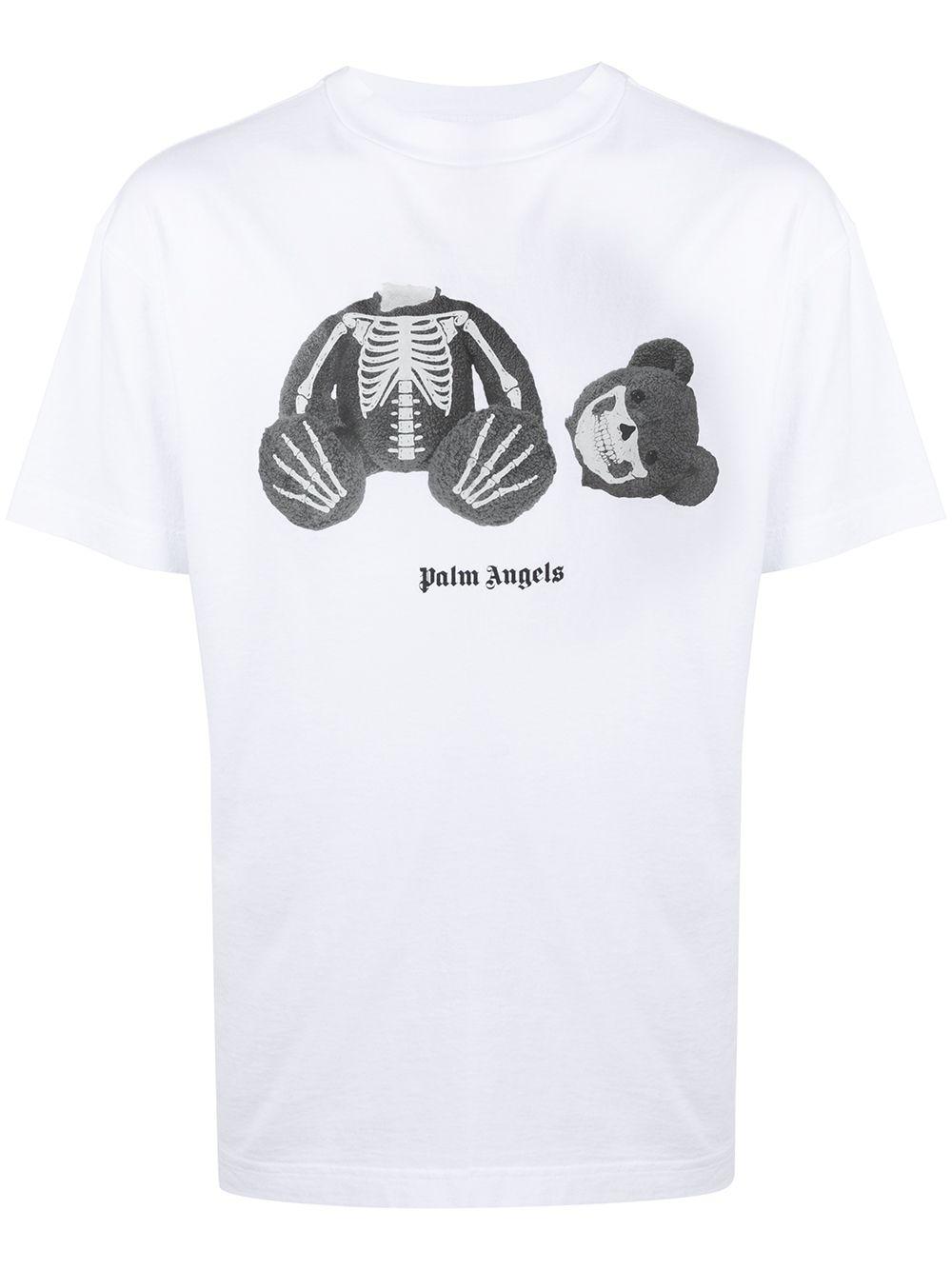 Palm Angels Skeleton-bear T-shirt in White for Men