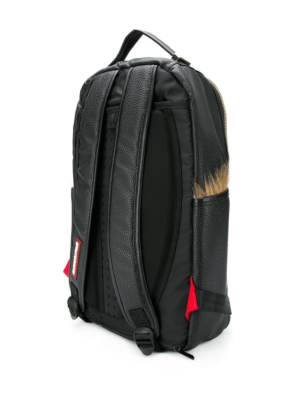 leopard fur money backpack