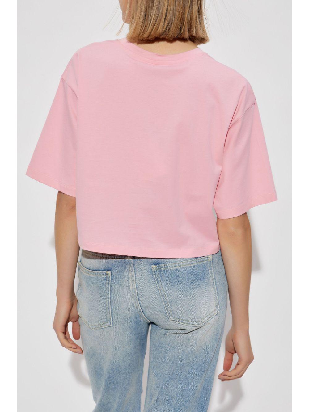 Balmain レディース ピンク ロゴ Tシャツ トップス