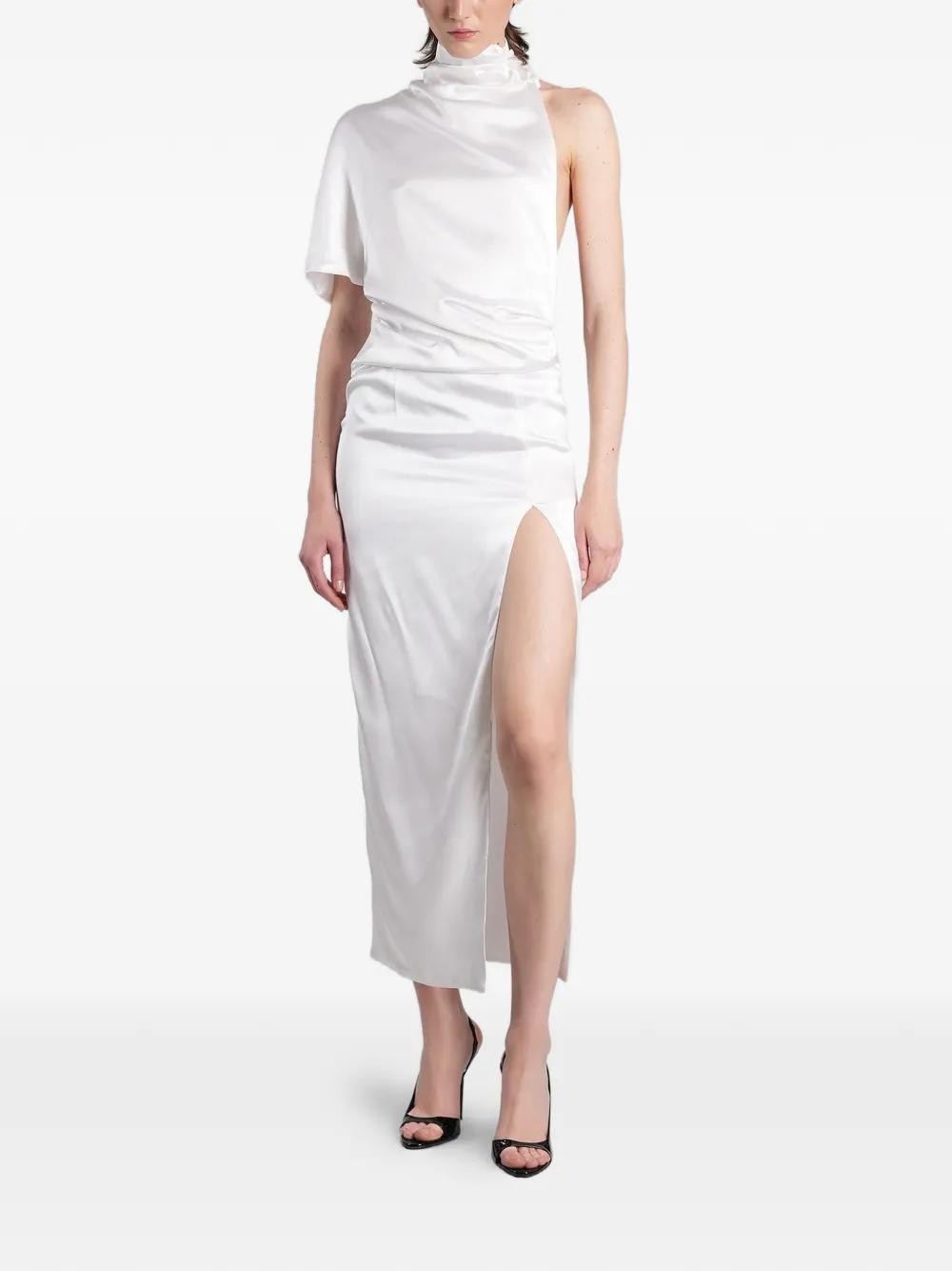 knee length dresses for ladies The Midi Slip Dress Satin White main image 0