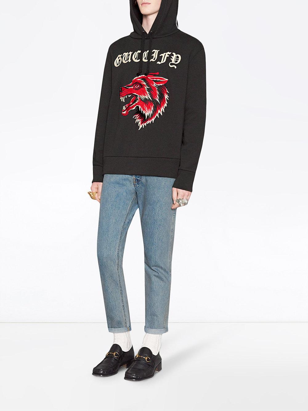 Gucci Cotton Sweatshirt With in Black for Men | Lyst