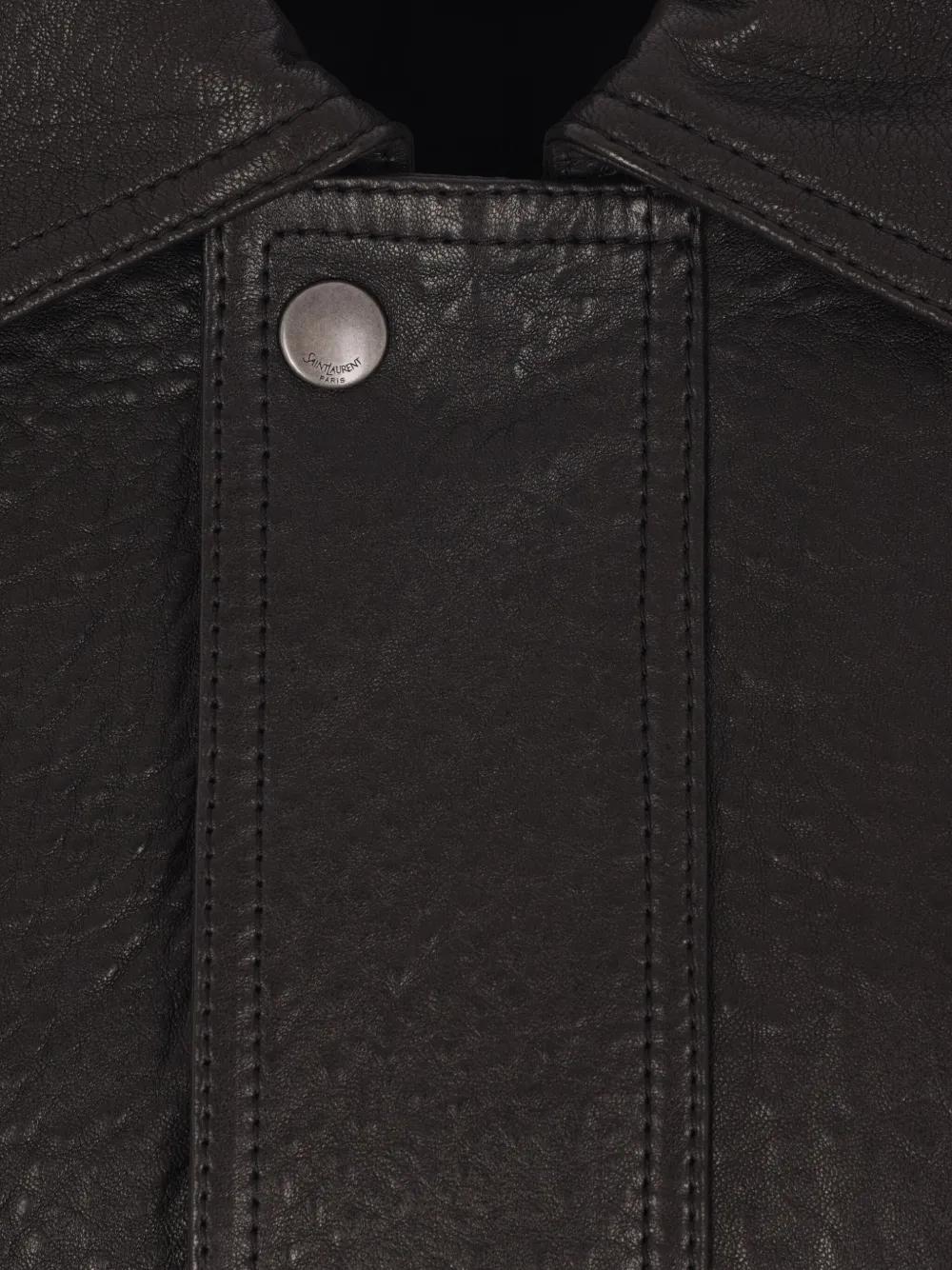 Saint Laurent Nappa-Leather Jacket in Black | Lyst