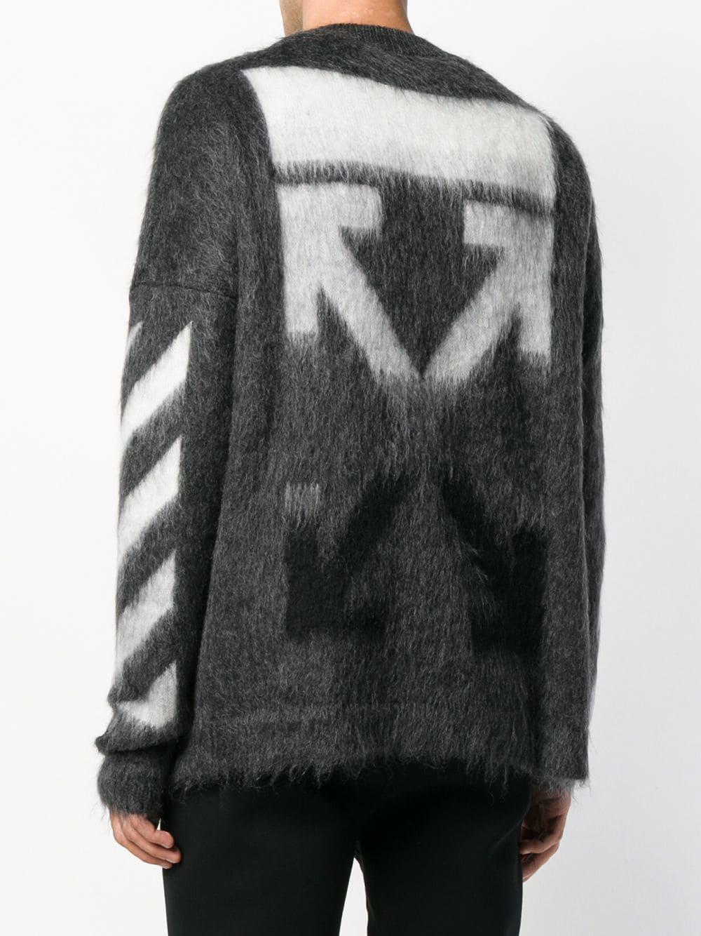 Off-White c/o Virgil Abloh Textured Logo Sweater in Gray for Men | Lyst