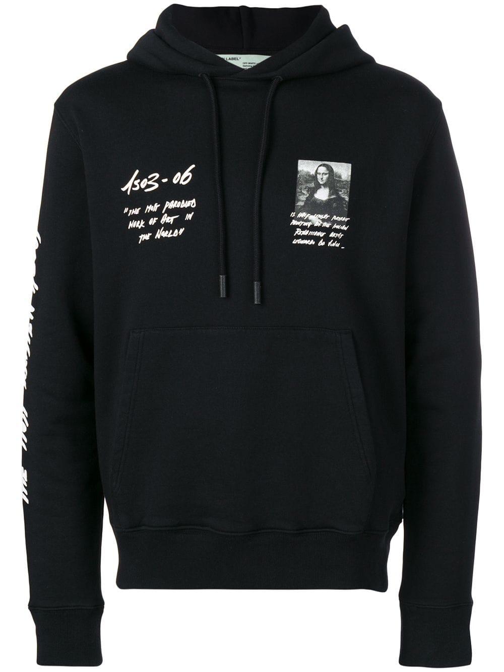 Off-White c/o Virgil Abloh Cotton Mona Lisa Hoodie in Black for Men - Lyst