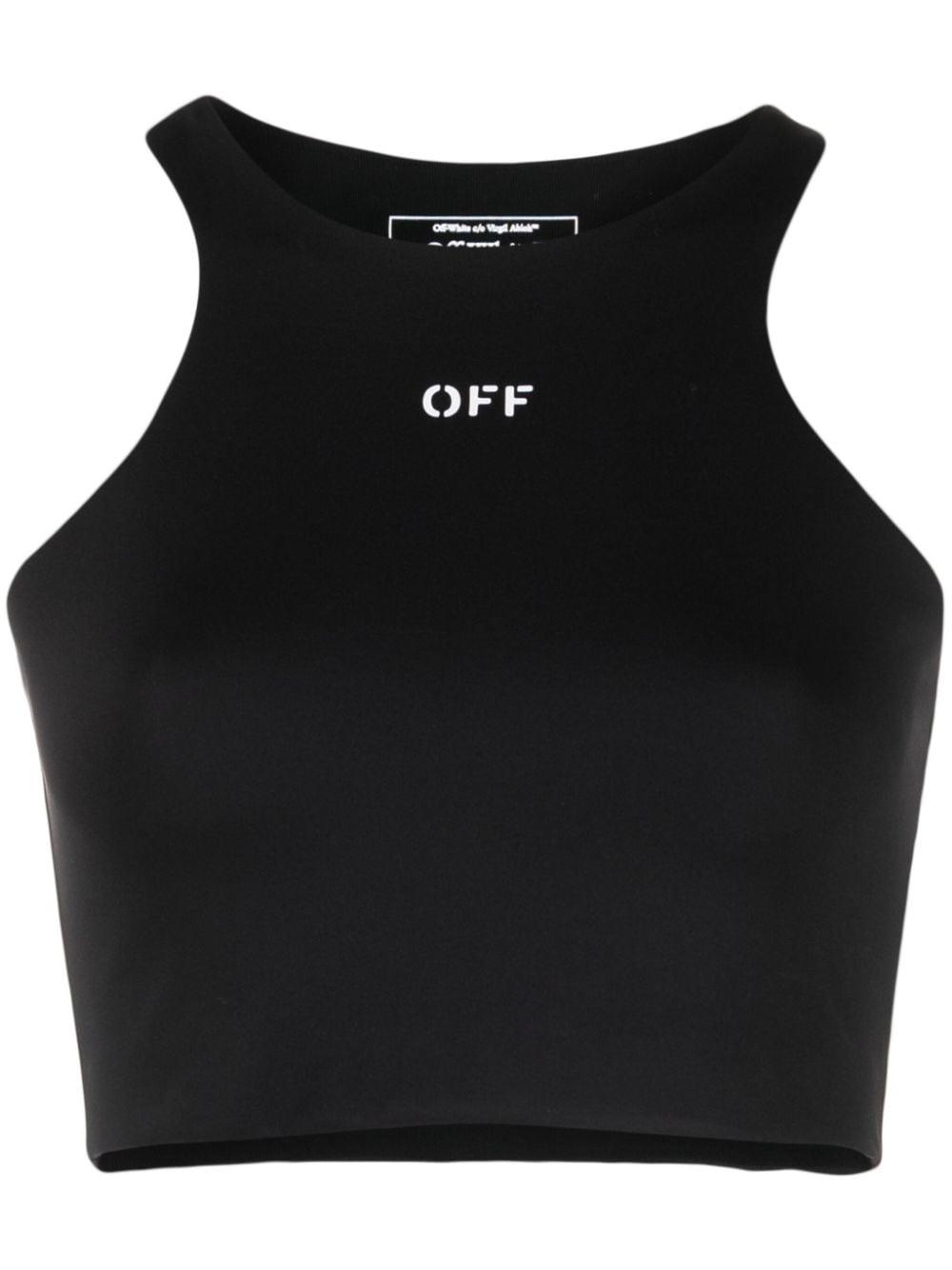 OFF-WHITE Logo-Print Sleeveless Top Black