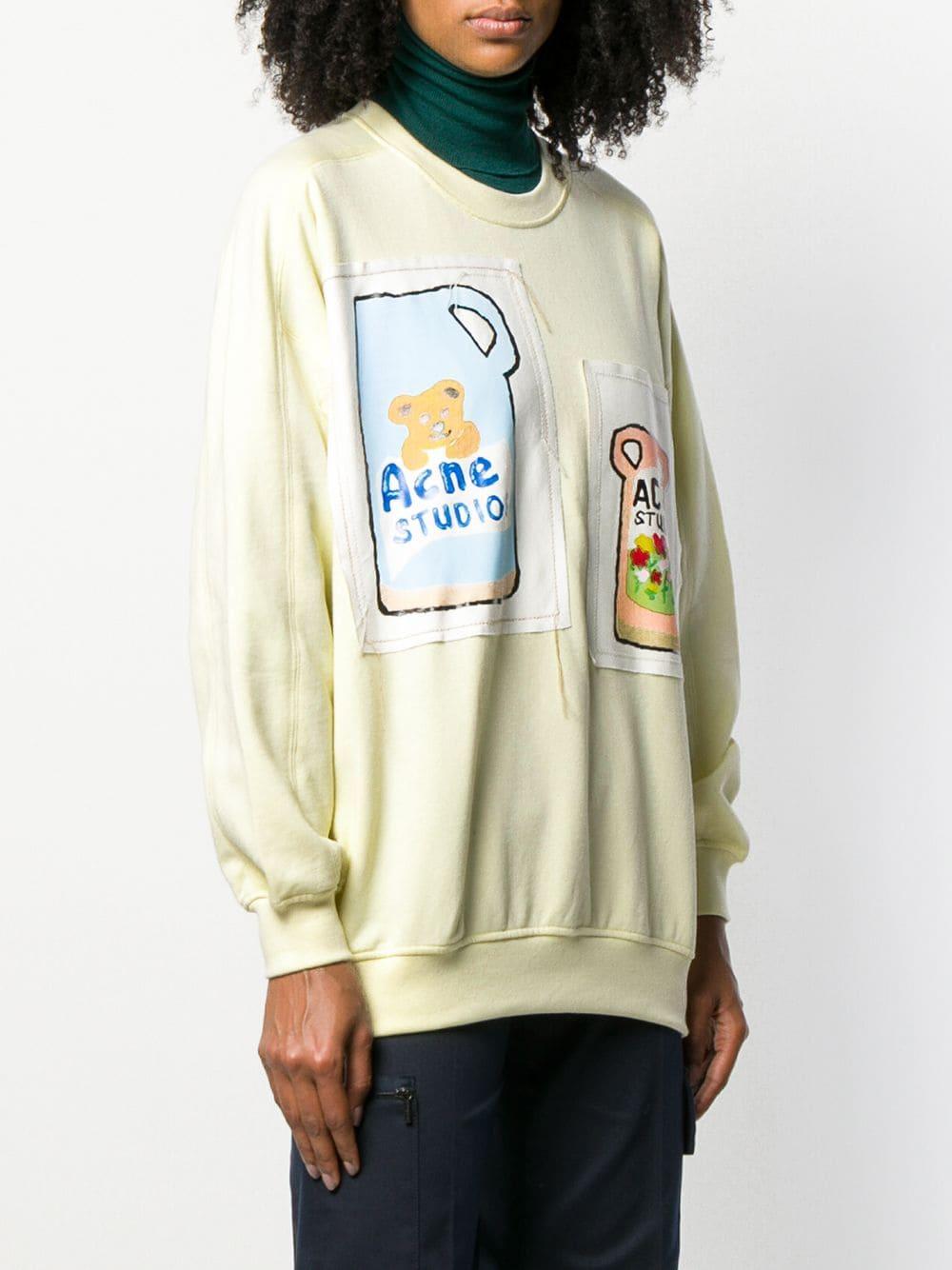 Acne Studios Grant Levy Lucero Stitched Patches Sweatshirt in Yellow | Lyst