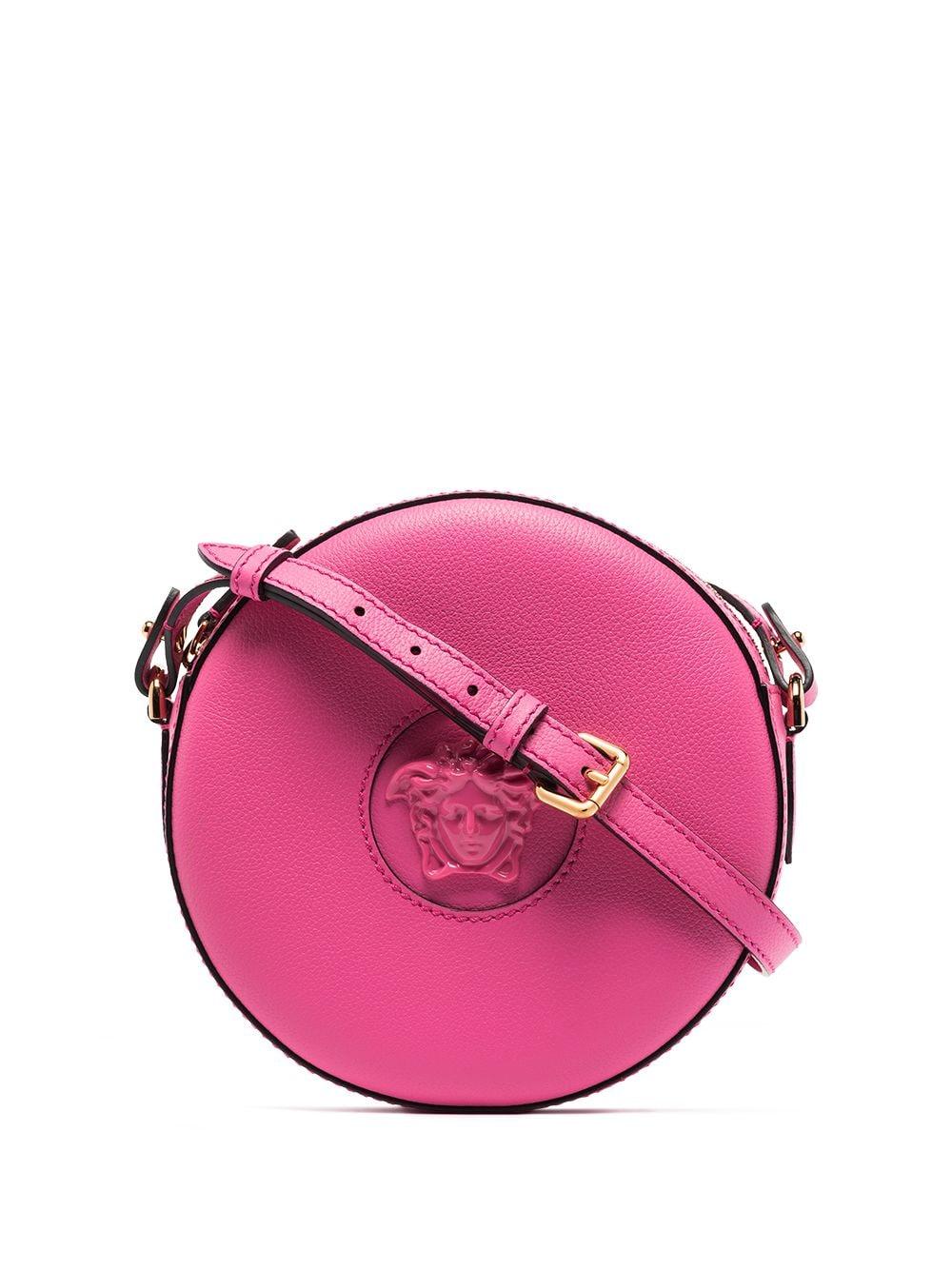 Versace La Medusa Round Crossbody Bag in Pink | Lyst