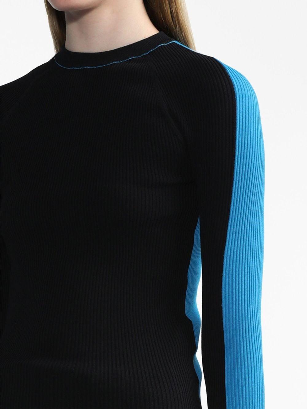 Enfold Colour-block Ribbed-knit Jumper in Blue | Lyst