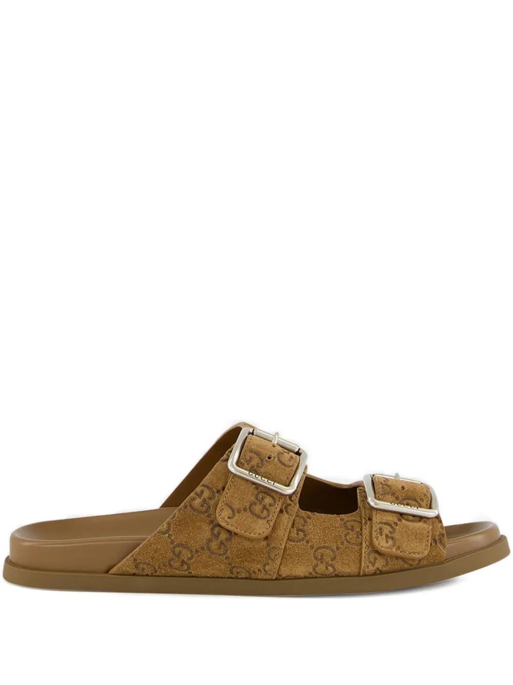 Gucci Gg Monogram Double Buckle Sandals in Brown for Men | Lyst display picture 3