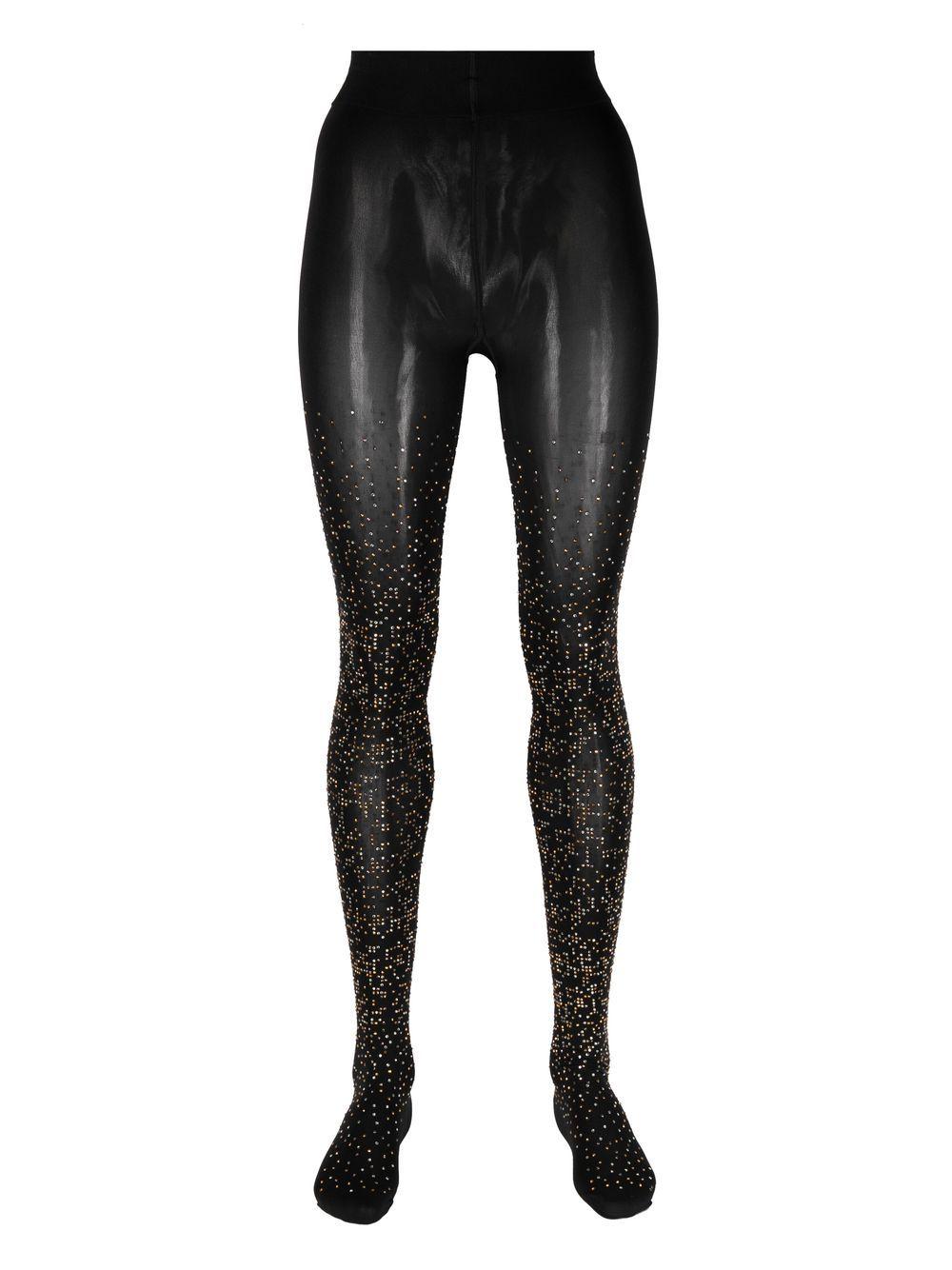 Wolford Crystalembellished Matrix Tights in Black Lyst