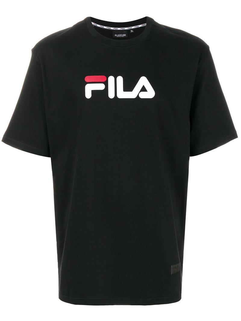 Fila Cotton Logo Print T-shirt in Black for Men - Lyst