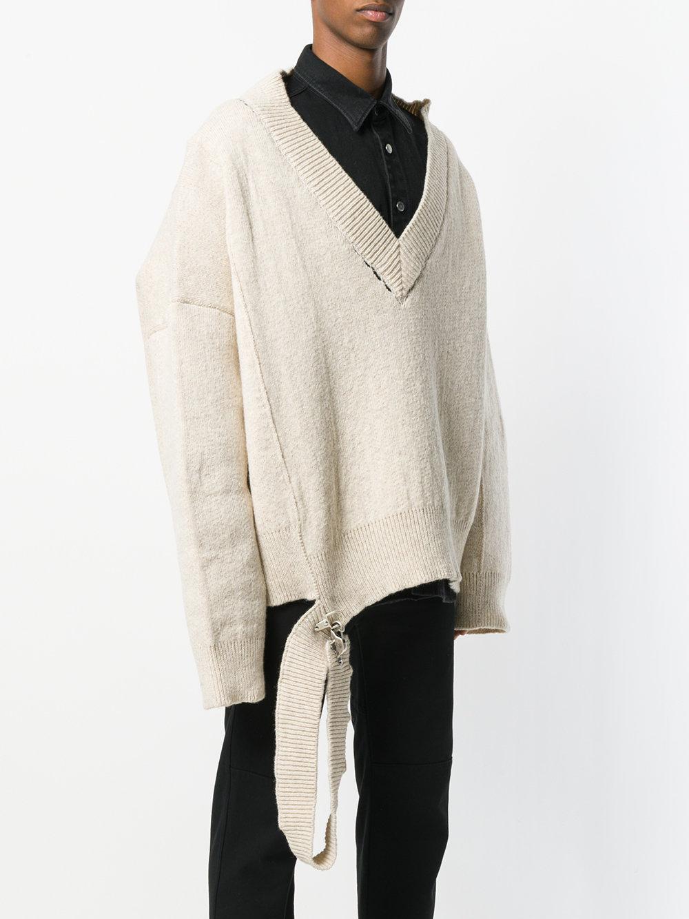 raf simons v neck sweater