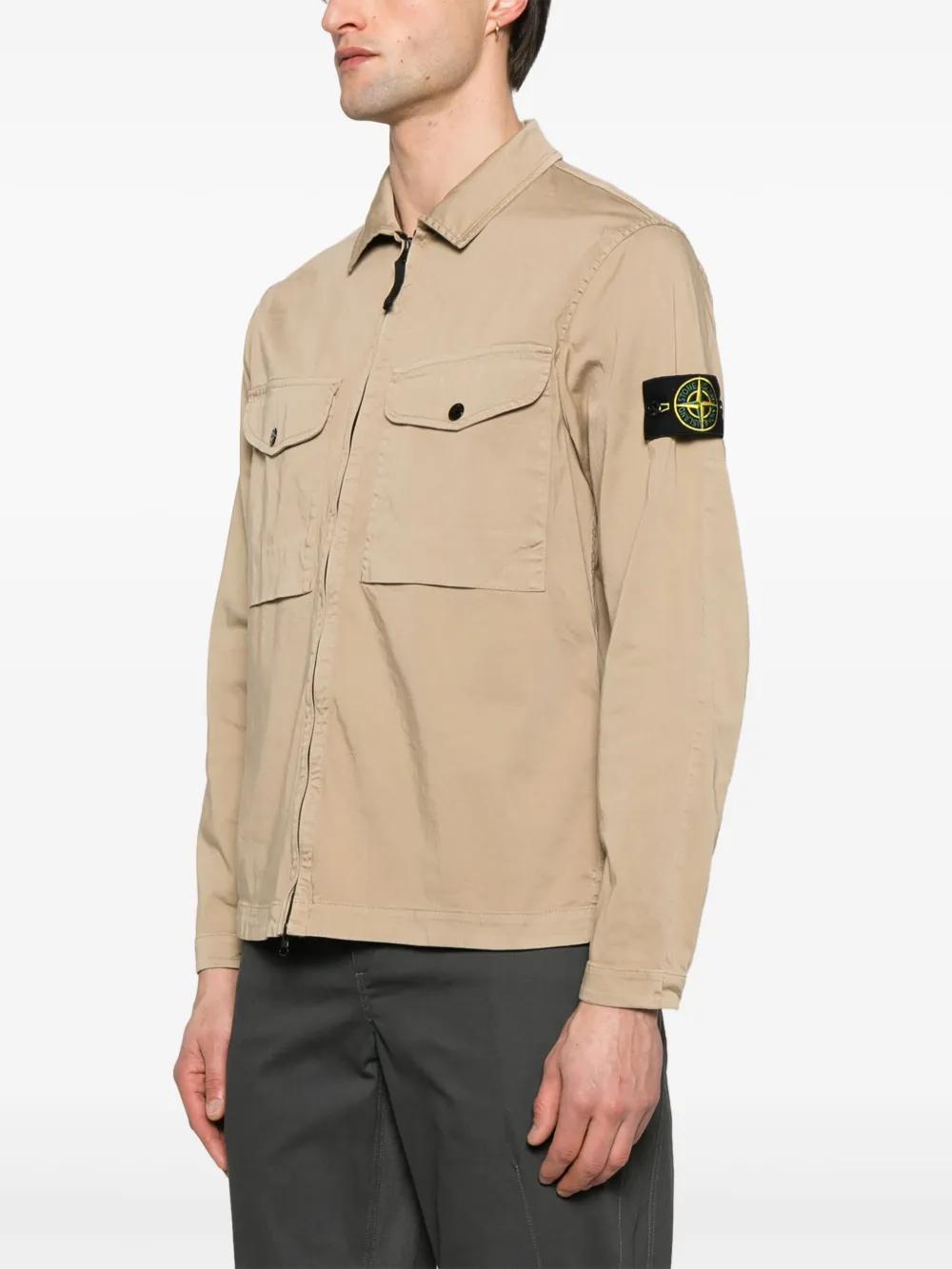 Stone Island Compass-Badge Shirt Jacket in Natural for Men Lyst