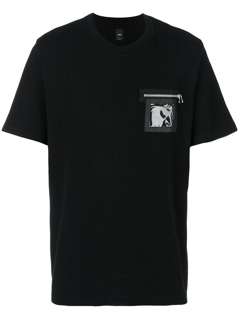 Lyst - Oamc T-shirt With Zipped Pocket in Black for Men