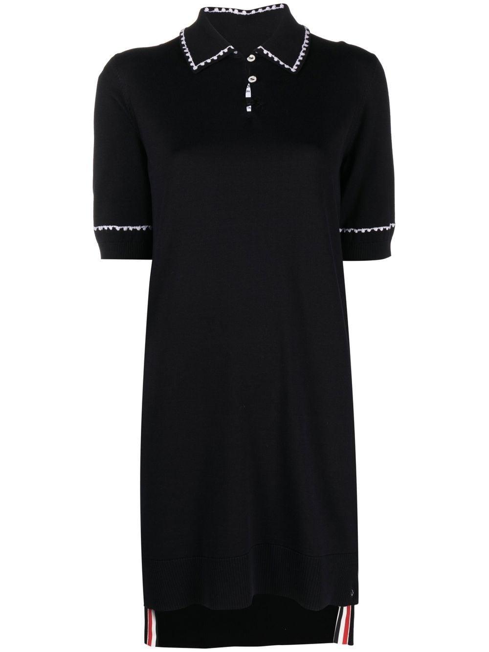 Thom Browne Contrasting-trim Polo Dress in Black | Lyst