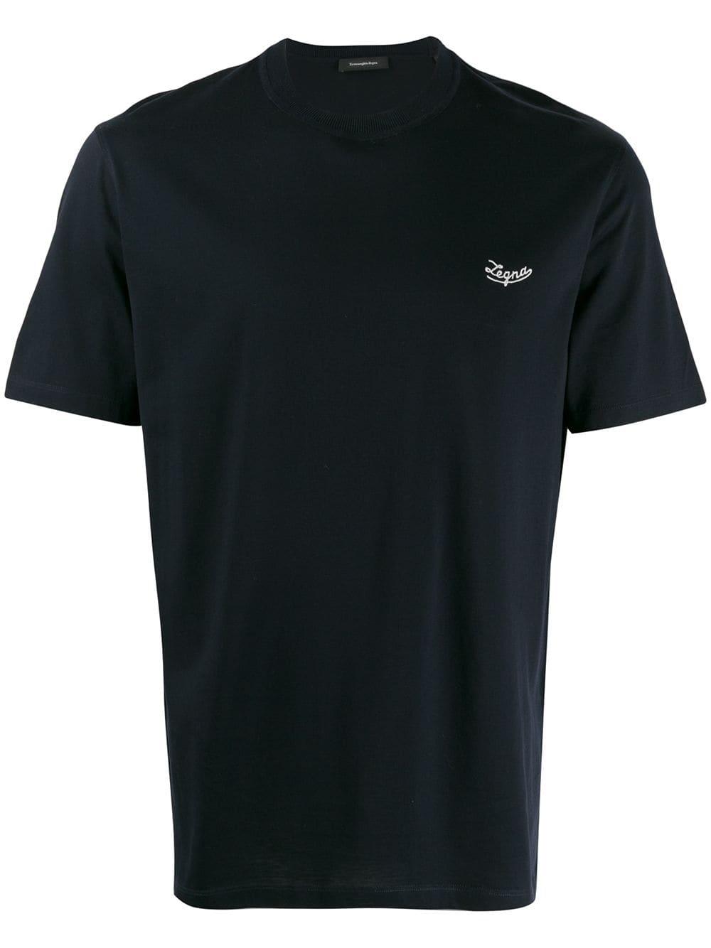 Ermenegildo Zegna Cotton Logo Print T-shirt in Blue for Men - Save 5% ...