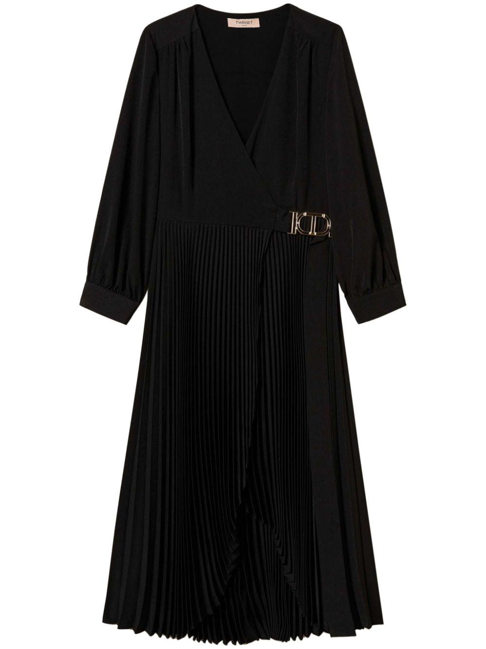 Twin Set レディース ブラック クレープ ドレス ワンピース