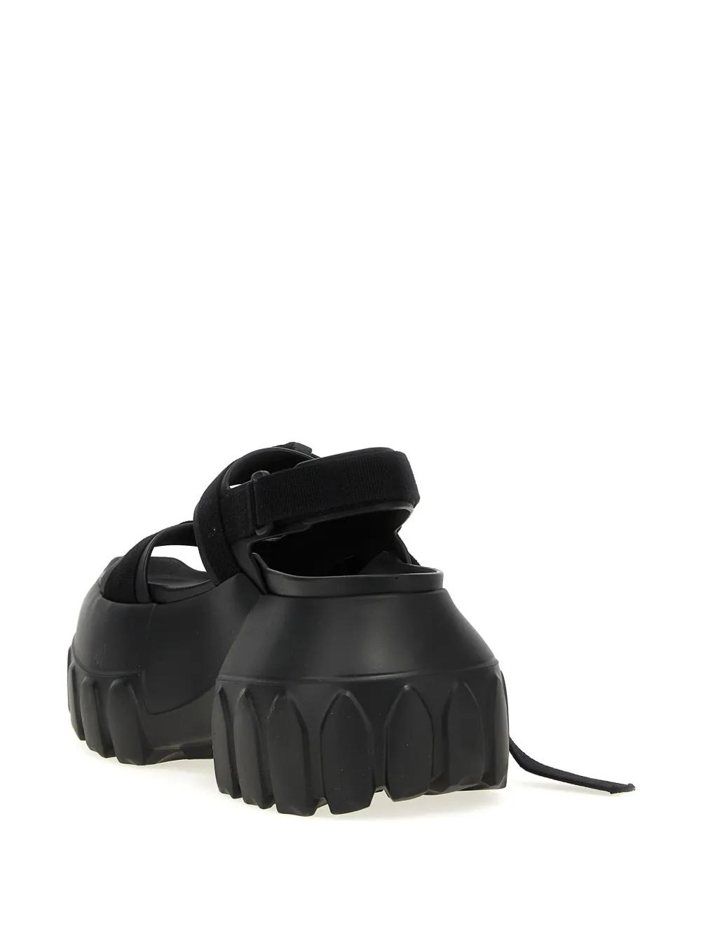 RICKOWENS Hollywood Mega Tractor サンダル 関税送料込 Black Hollywood Flared Mega Tractor Boots by Rick Owens on Sale