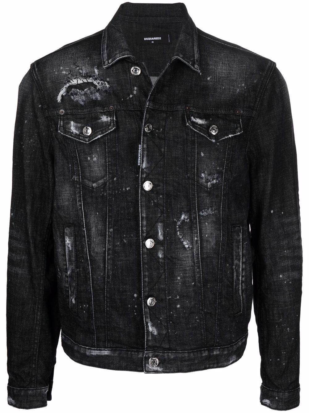 DSquared² Distressed-effect Denim Jacket in Nero (Black) for Men - Save 39%  | Lyst