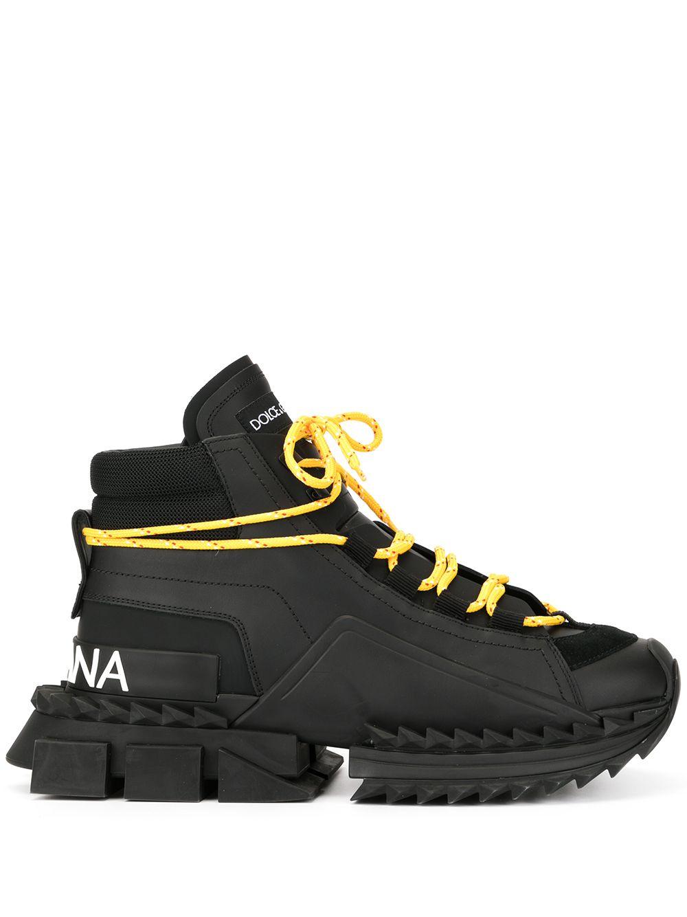 Dolce & Gabbana Chunky Ridged Heel Sneakers in Black for Men | Lyst