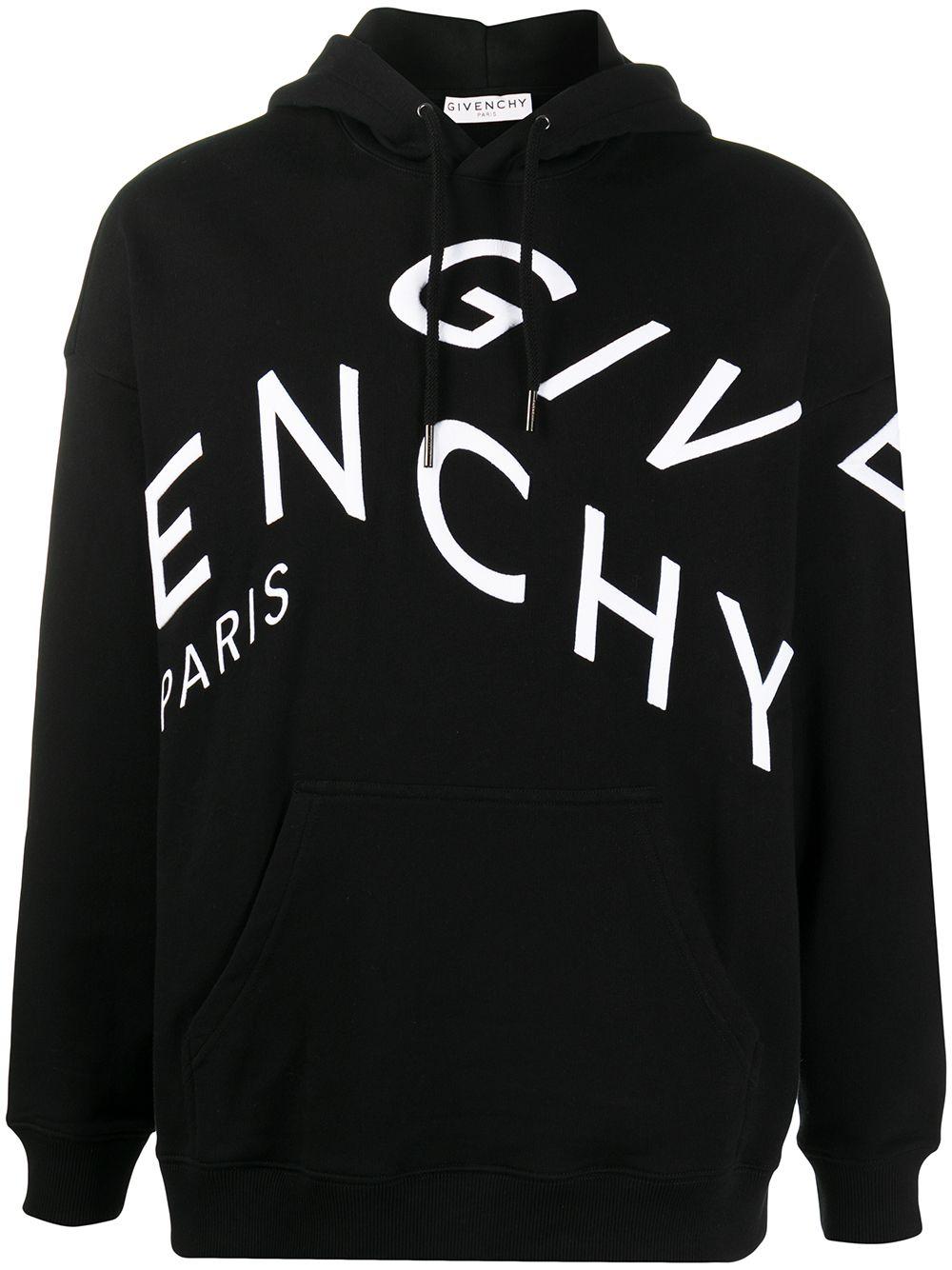 Givenchy Cotton Refracted Logo Embroidery Hoodie in Black for Men ...