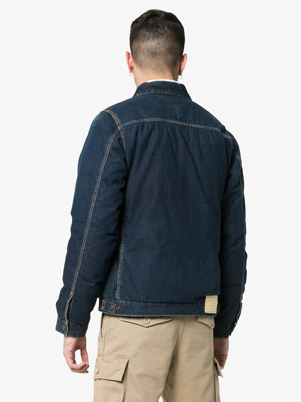 Visvim 101 Feather Down Padded Denim Jacket in Blue for Men Lyst