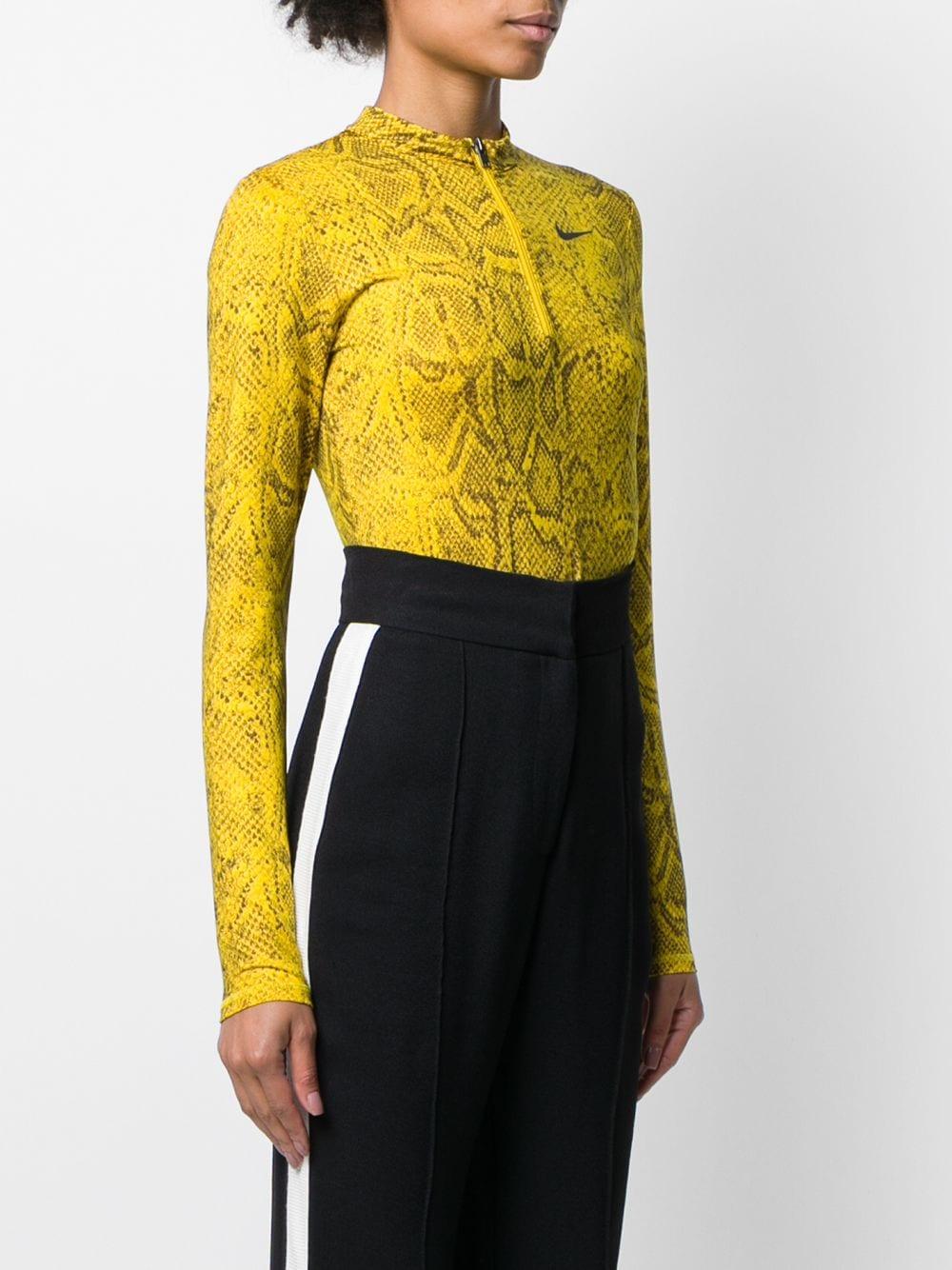 Nike Synthetic Snake-effect Print Bodysuit in Yellow - Lyst