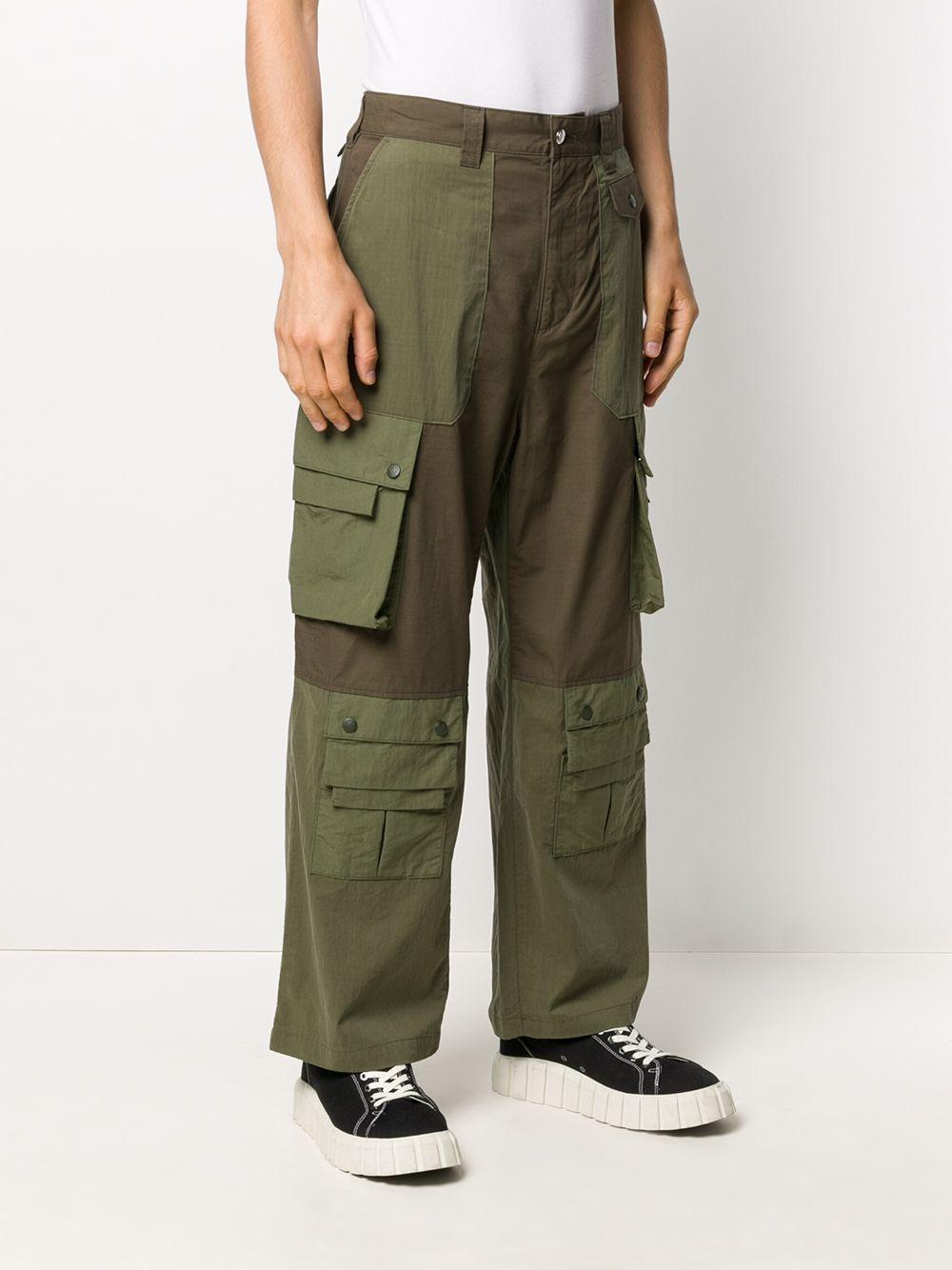 White Mountaineering Contrasted Wide Leg Cargo Pants in Green for Men | Lyst