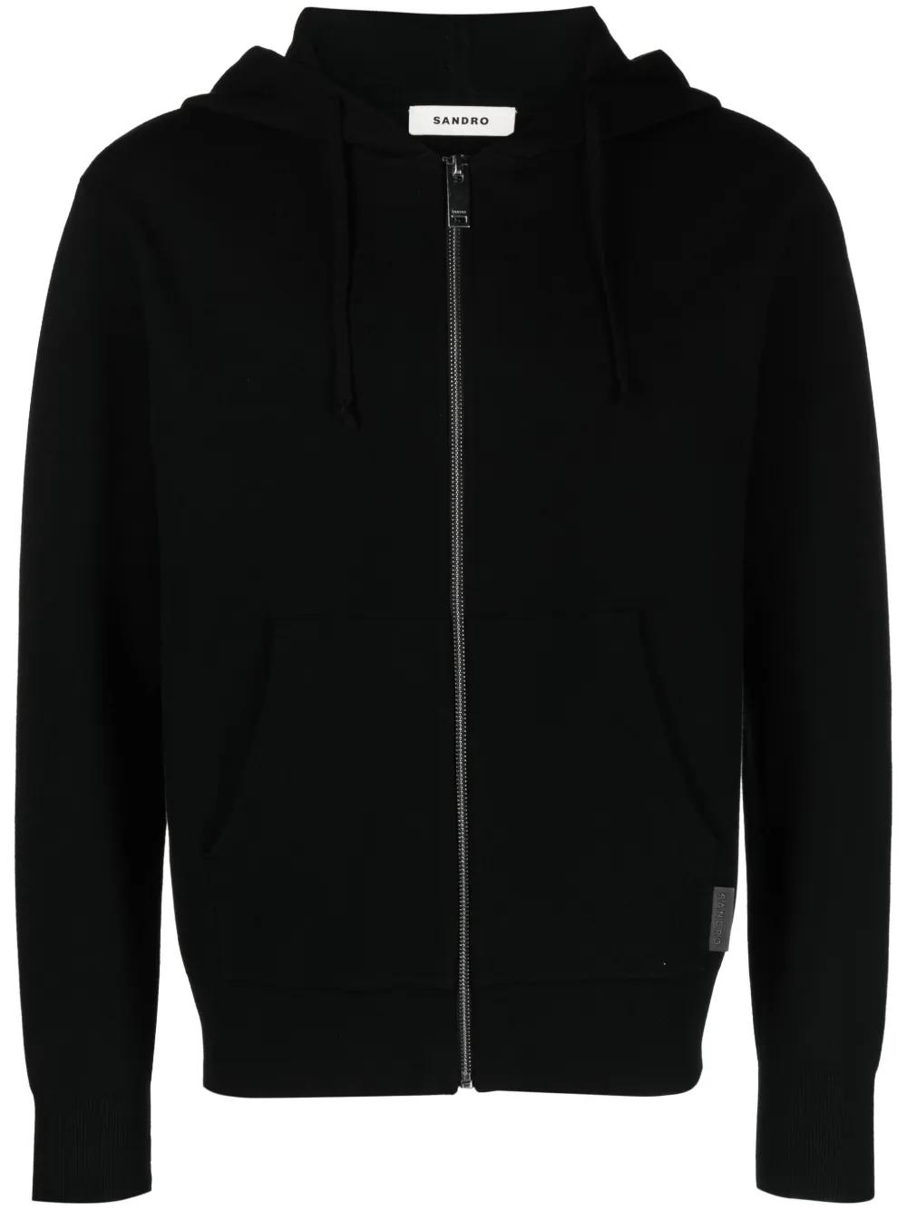 sandro-black-Zip-Up-Long-