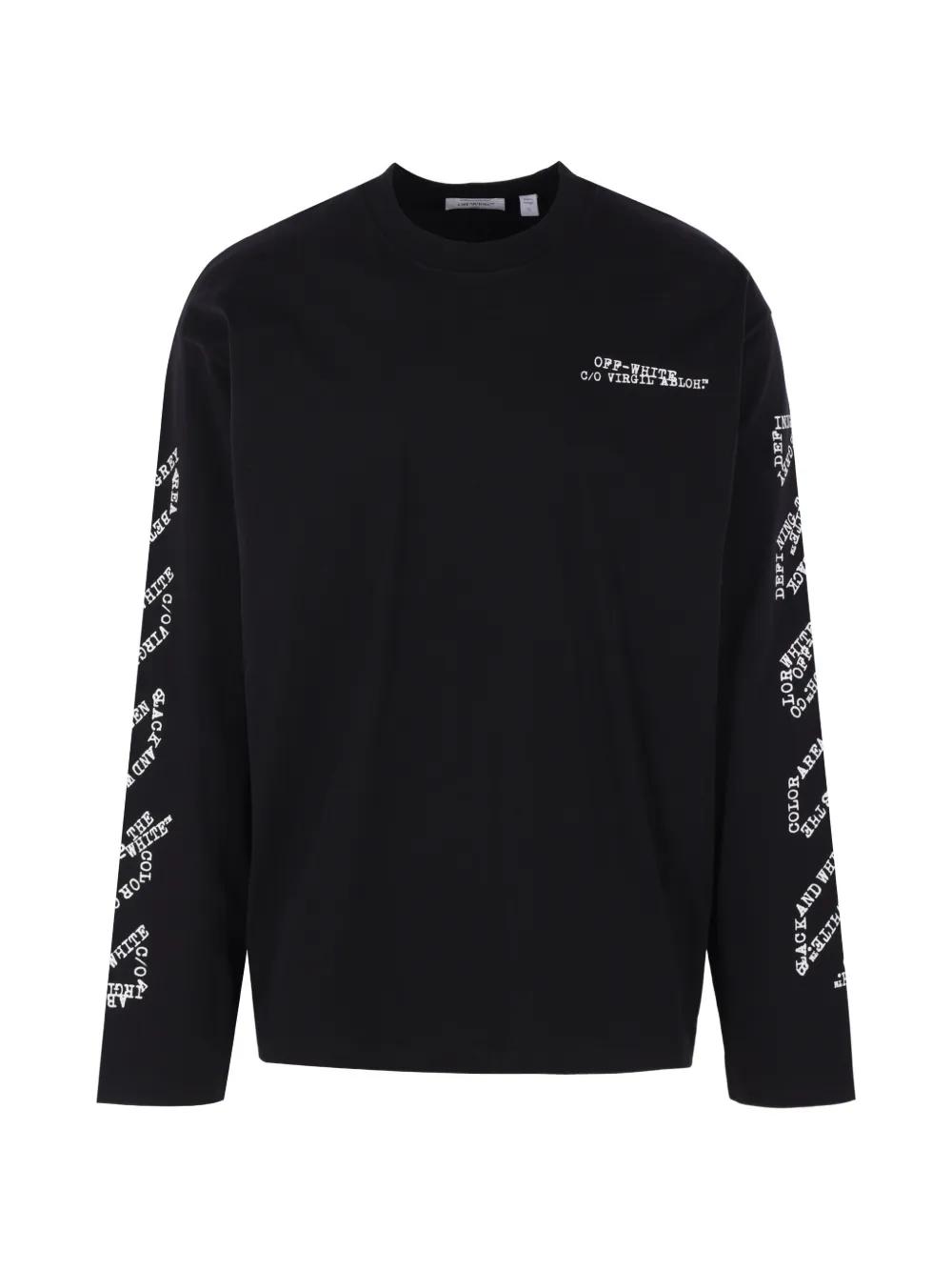 Off-White c/o Virgil Abloh Long-Sleeve Graphic T-Shirt in Black