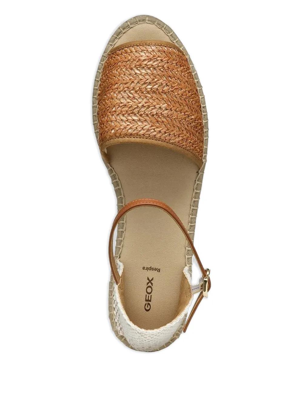 Geox Femme Sandales Compensées Lampedusa – Respirantes, Boucle Ajustable, Confort Quotidien Plat
