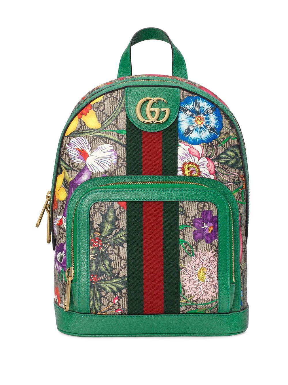 Gucci Ophidia GG Flora Backpack in Green | Lyst