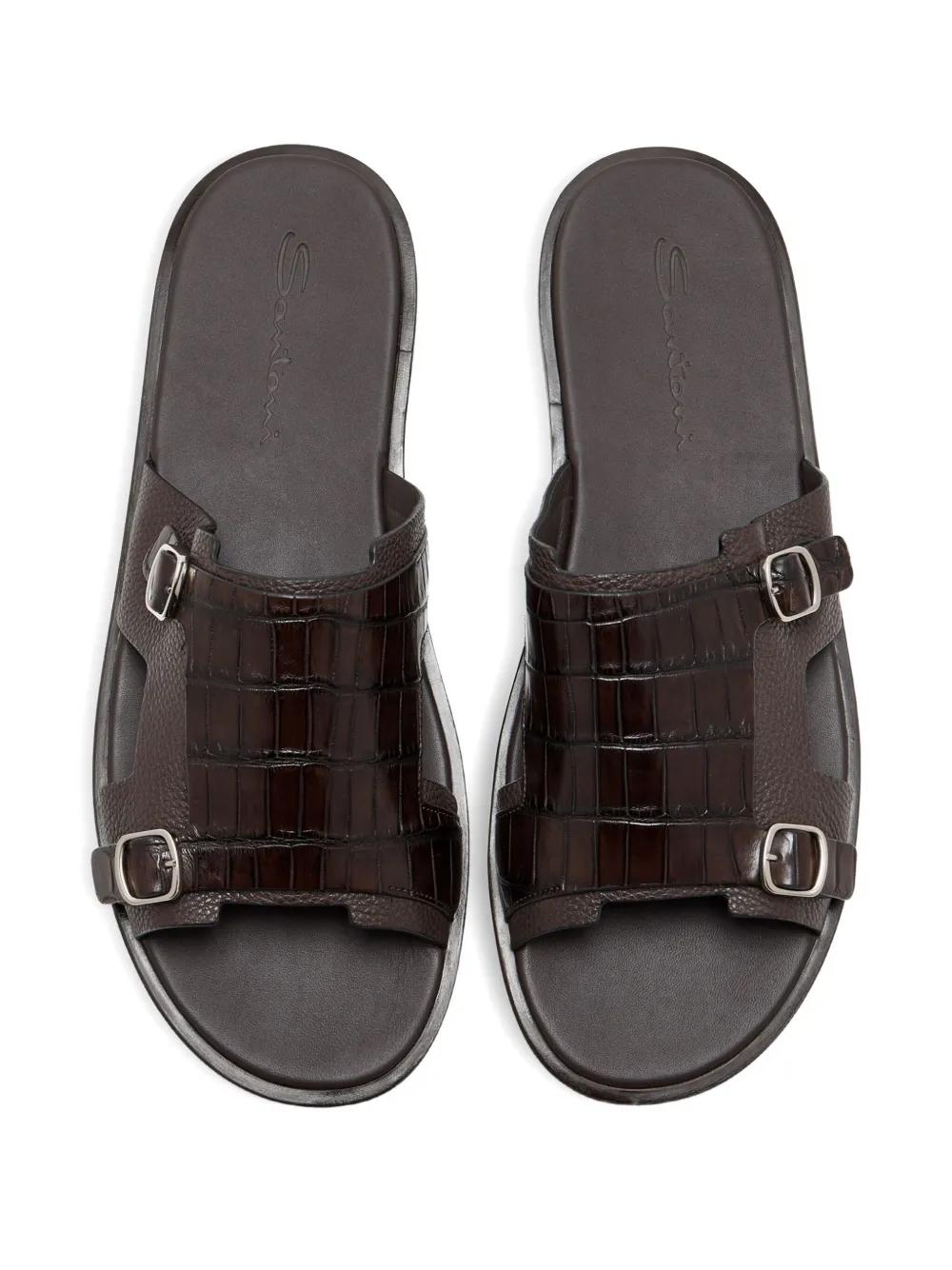【関税&送料込】Santoni Laminated Nappa Mule Sandals 88814046195aa48724fa62c64dc391