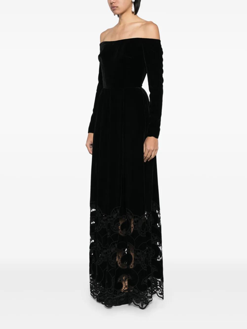 Elie Saab Embroidered Velvet Dress in Black | Lyst Elie Saab Embroidered Velvet Dress in Black | Lyst