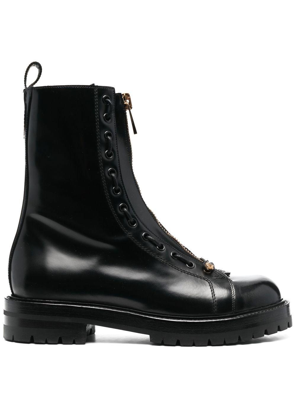Versace Medusa-detail Zipped-up Boots in Black for Men | Lyst