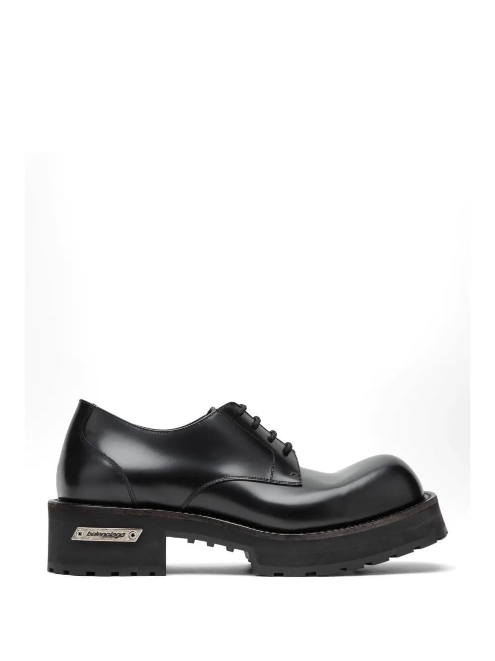 靴 balenciaga lether lace up derby shoes Balenciaga Venom Lace-Up Leather Derby Shoes in Black for Men | Lyst