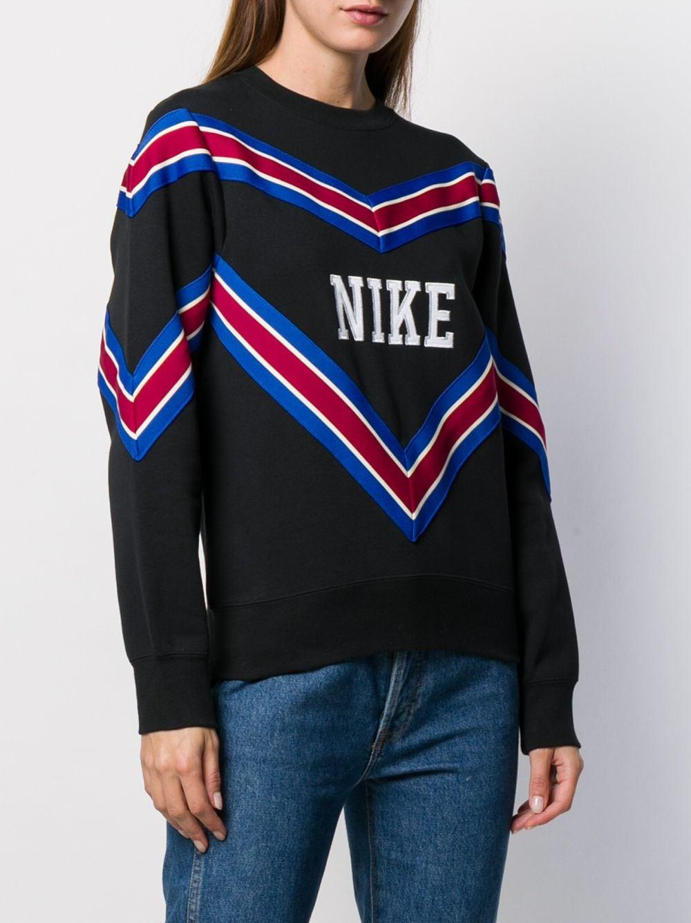 Nike Stripe Patterned Logo Patch Sweatshirt in Black for Men | Lyst  Australia