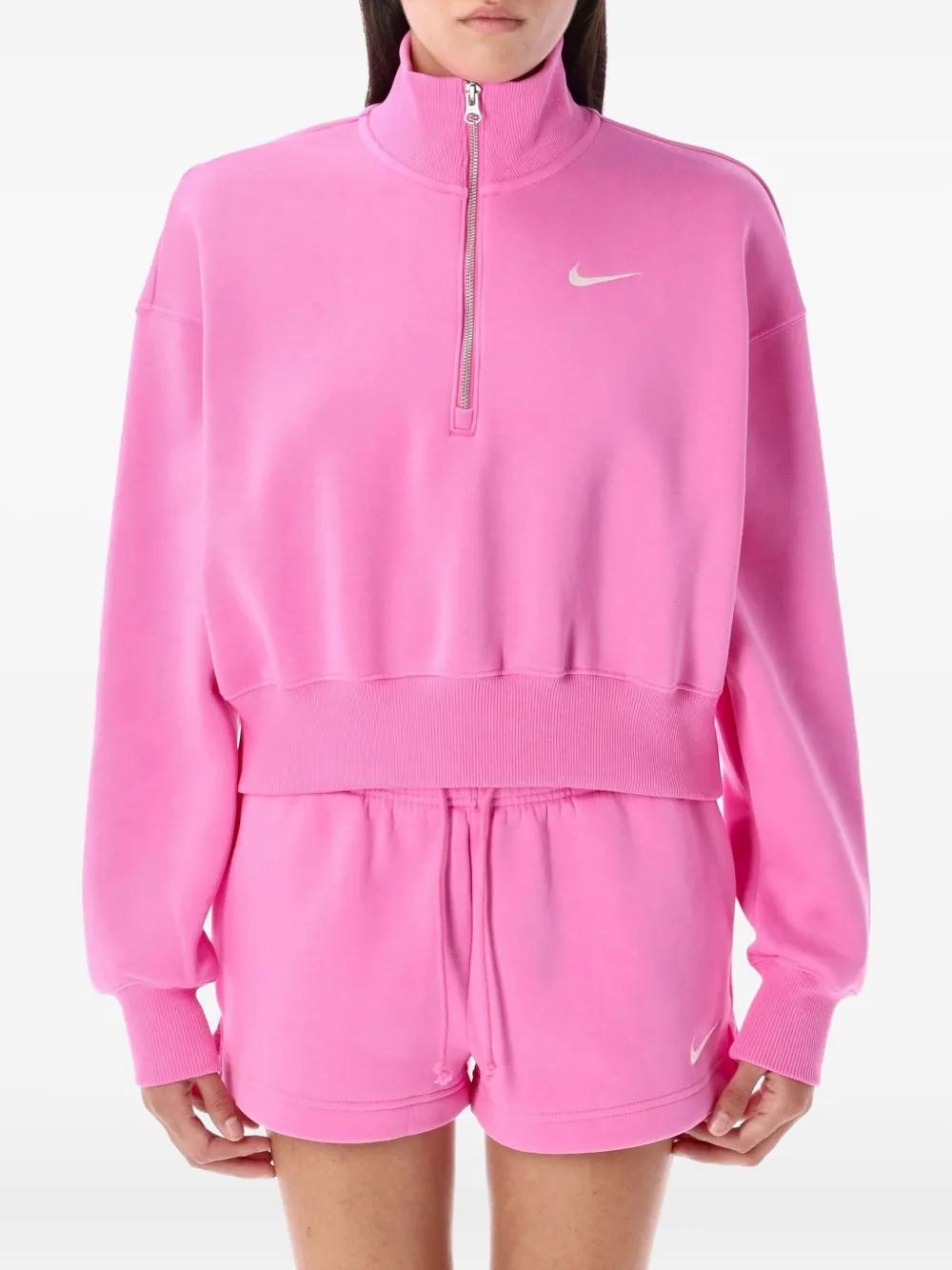 nike pink cropped sweatshirt