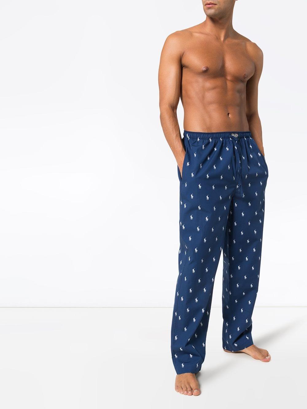 Pantalones de pijama con logo Polo Ralph Lauren de hombre de color Azul