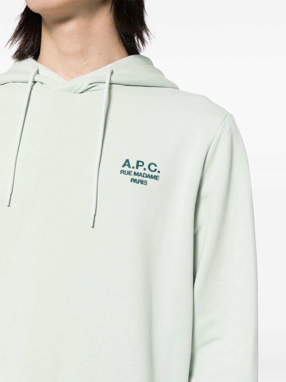 A.P.C. Embroidered Logo Hoodie in White for Men Lyst UK