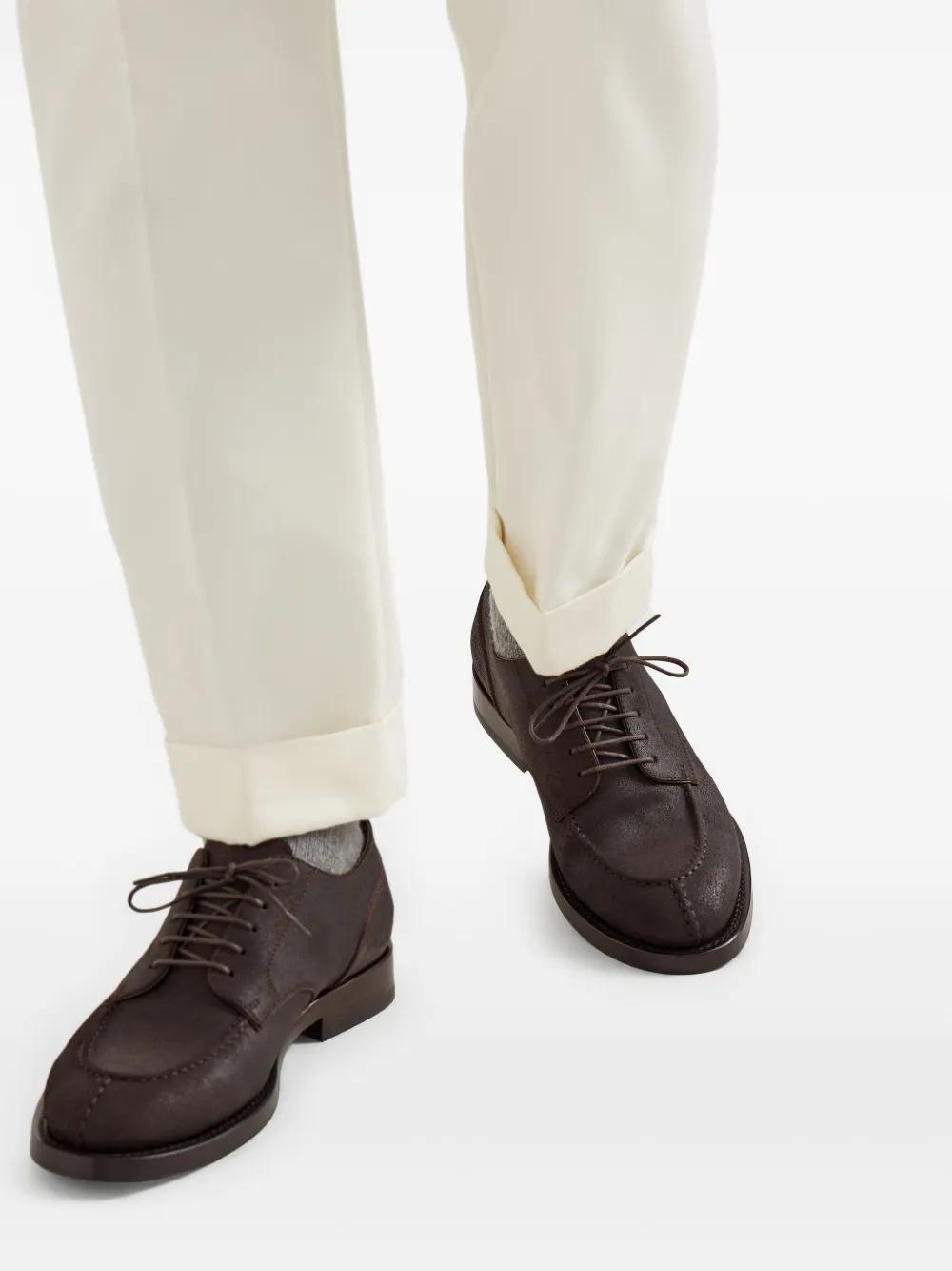 BRUNELLOCUCINELLI スエードダービーシューズ 41 メンズ 向け ヘーゼルナッツ スエードダービー | Brunello Cucinelli