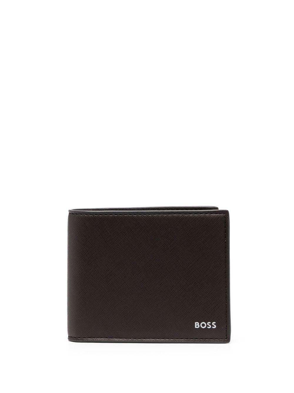 BOSS by HUGO BOSS Logo-plaque Leather Wallet in Black for Men | Lyst