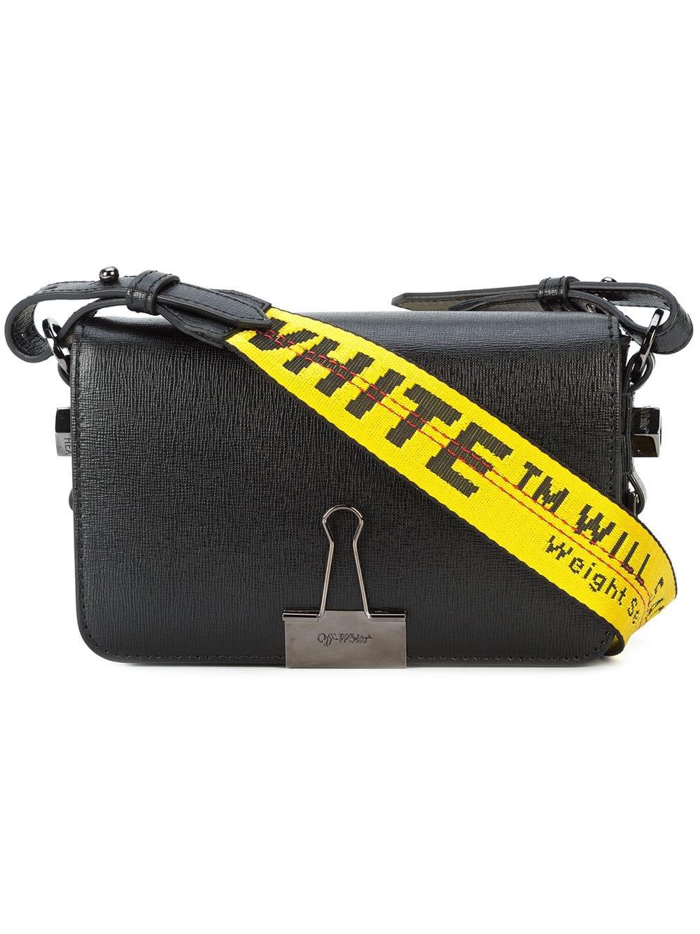Off-White c/o Virgil Abloh Leather Binder Clip Mini Bag in Black - Lyst
