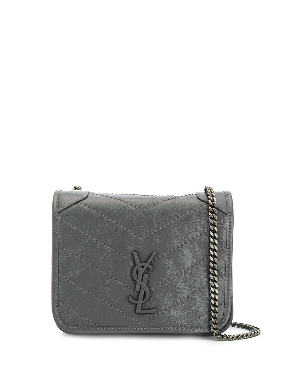 Niki Baby Velvet Shoulder Bag in Green - Saint Laurent