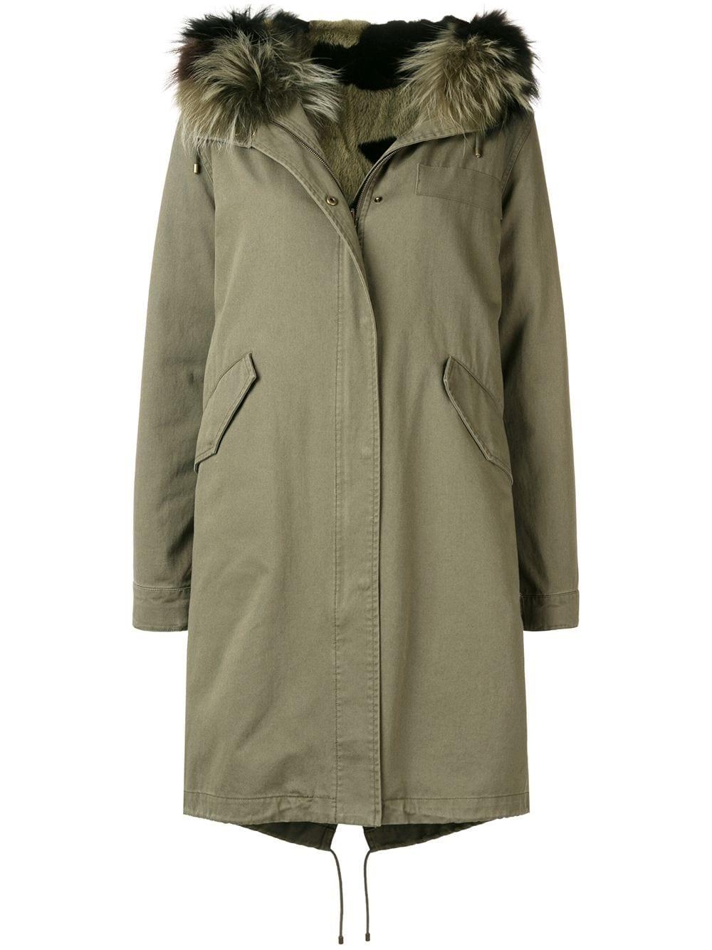 Army by Yves Salomon Fur Loose Parka Coat in Green - Lyst